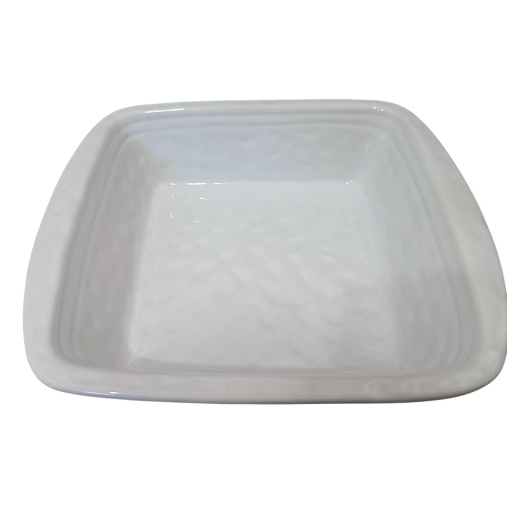 Savino Designs White Ceramic Square Baker Casserole Dish Oven Safe Serveware